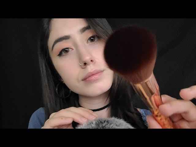 ASMR | Relaxing Face Brushing and Touching (Whispered)