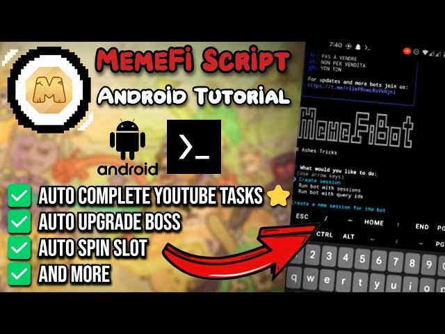 MemeFi Automation Script Android TERMUX Tutorial - Auto Complete YT Tasks, Auto Upgrade Boss & More!