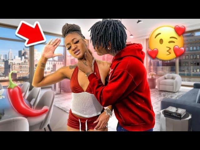 I kissed @kendalledabrat on the neck to get her reaction ! “ went wrong