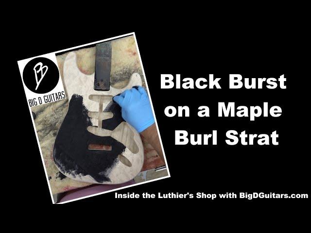 Black Burst on a Custom Maple Burl Strat - Custom Shop Strat