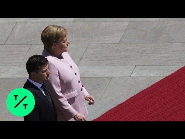 Angela Merkel OK After Visibly Shaking Next to Ukrainian President