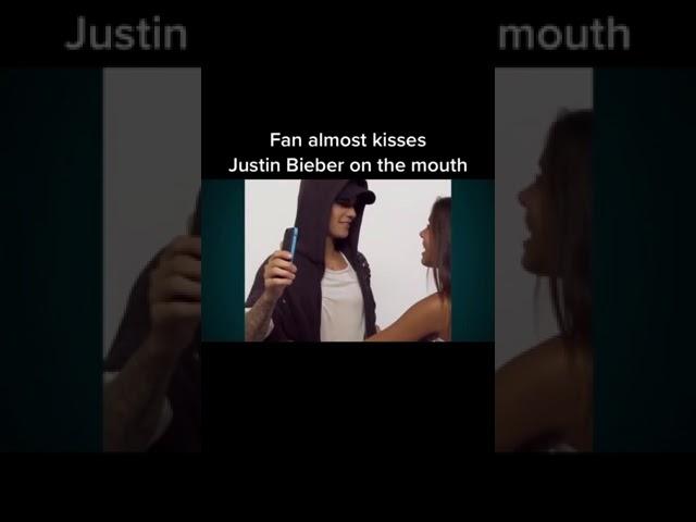 Fan almost kisses Justin Bieber on the mouth