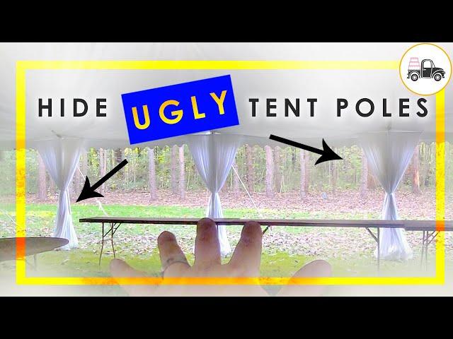 BEST WAY TO HIDE TENT POLES WITH DRAPING + HANG FABRIC