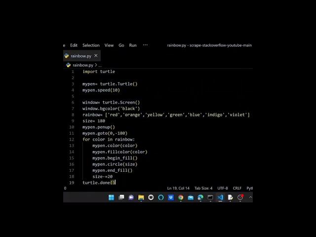 Rainbow program in Python || #shorts || #CloudCODE