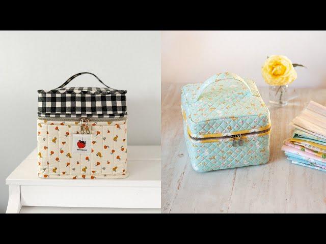 Cutie Cube Bag | How to sew Quilted Organizer | Forgotten Memories fabric | Sewing Case