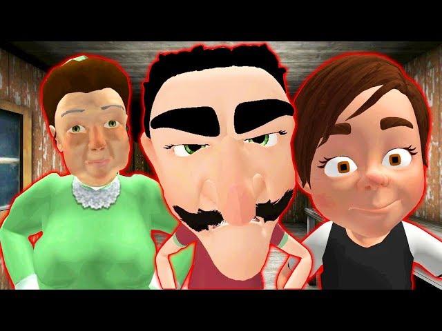 ЦЕЛАЯ СЕМЬЯ СОСЕДИ ГРЕННИ - Neighbor's Family Secret Granny Escape