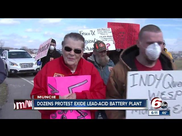 Protest held at Exide Technologies in Muncie over alleged toxic emissions