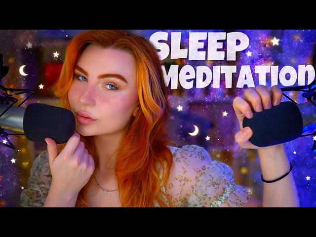 ASMR Guided Meditation for Sleep - Close Up Whispers and Deep breathing w/ Layered Triggers