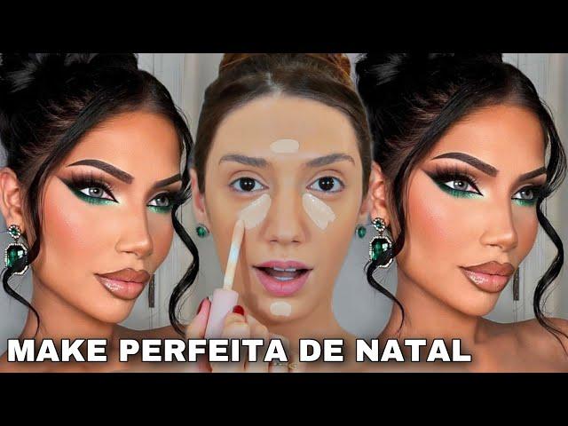 A MAQUIAGEM PERFEITA PARA NATAL EM 2024 *VOCÊ PRECISA APRENDER ESSA MAKE* TUTORIAL DE MAQUIAGEM