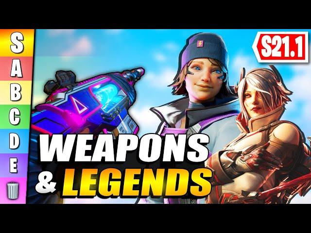 TIER LIST of BEST Legends & Weapons In Apex Legends Season 21.1!