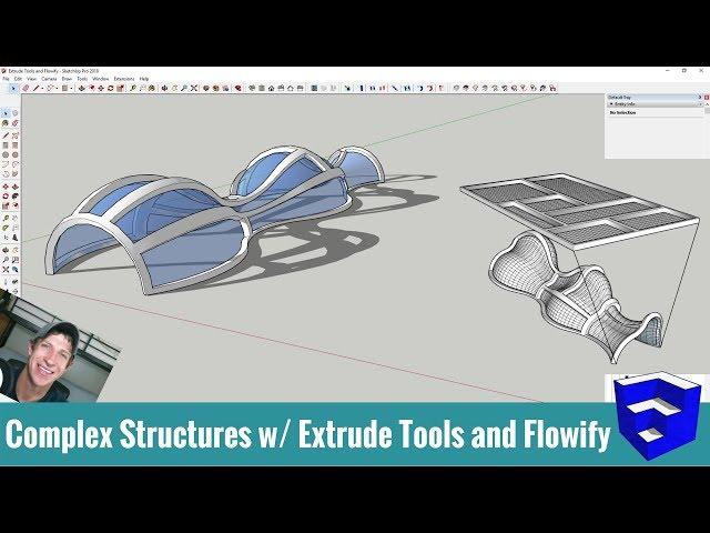 Modeling Complex Structures in SketchUp with Extrude Tools and Flowify!