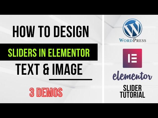 How to design Elementor slider with text and image | Elementor slider tutorial