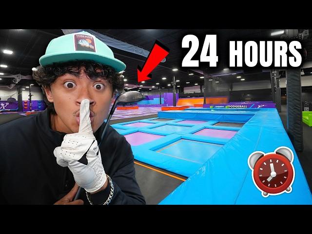 24 HOUR OVERNIGHT CHALLENGE in TRAMPOLINE PARK! (*MINI GOLF*)