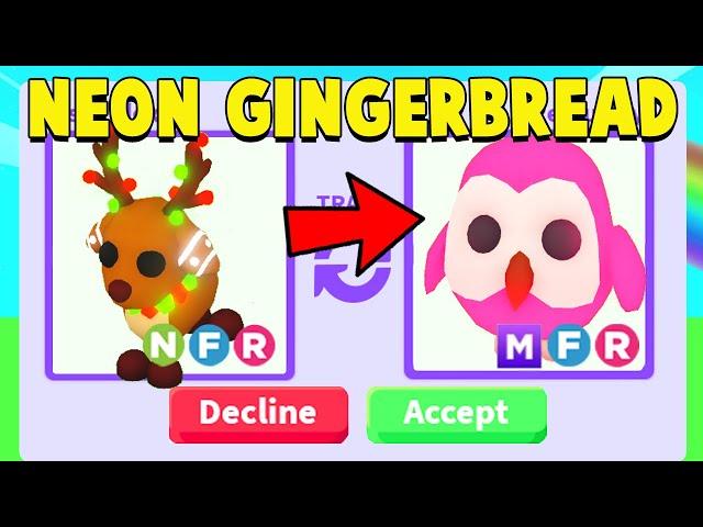 Trading NEON GINGERBREAD REINDEER in Adopt Me!