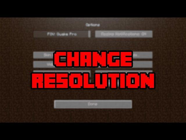 How To Change Resolution In Minecraft! - How To Turn Fullscreen Resolution Up & Down In Minecraft!