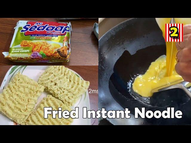 Mee Goreng Mi Sedaap With Egg How to Fried Cook And Eating Fried Instant Noodle Sound ASMR