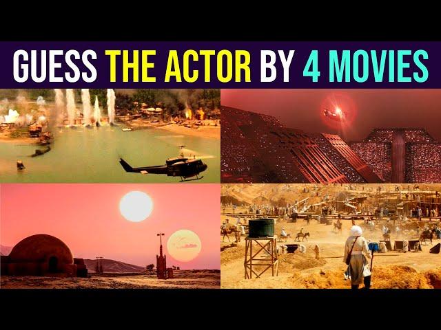 Guess the Actors by the Frames From 4 Movies: Hard Actors Quiz 