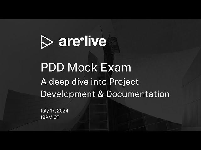 ARE Live: Project Development & Documentation Mock Exam | ARE 5.0 PDD Exam 2024