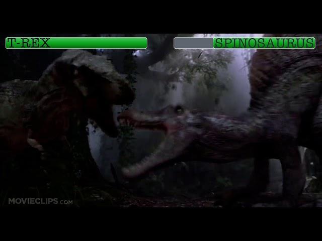 T-Rex vs Spinosaurus With Healthbars