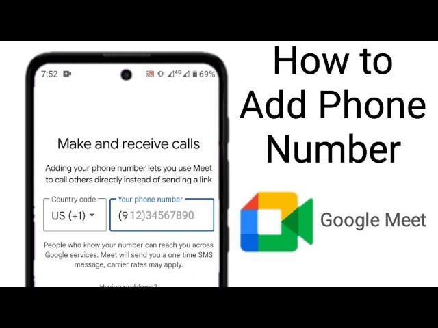 how to add phone number in google meet