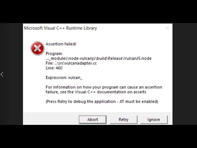 Fix Microsoft Visual C++ Runtime Library Assertion Failed Vulcanadapter.cc Error (Adobe) Windows PC