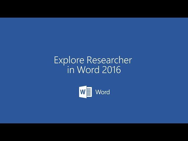 Explore Researcher in Microsoft Word