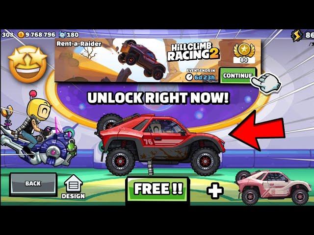 NEW VEHICLE RAIDER FOR FREE  IN "RENT-A-RAIDER" EVENT - Hill Climb Racing 2