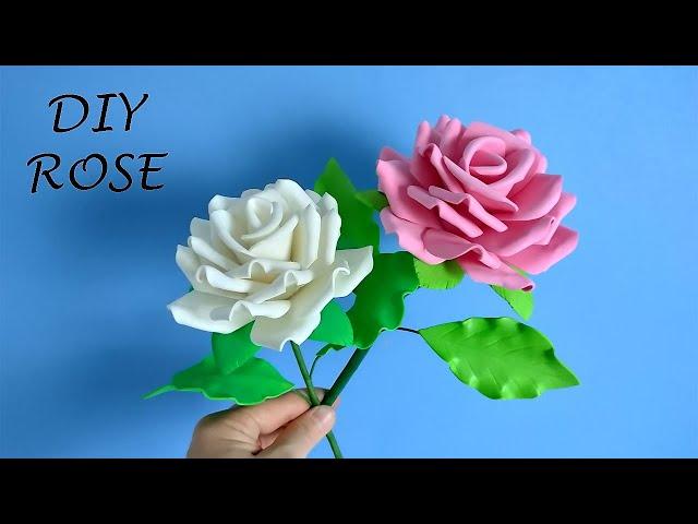 MAKING REALISTIC ROSES with FOAM PAPER - How to Make a Rose