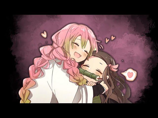mitsuri being the best big sister to tanjiro & nezuko for 1min 5secs