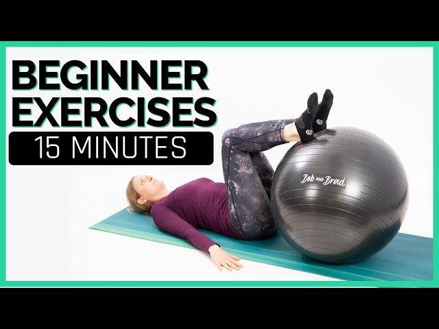 15 Minute Beginner Exercise Ball Workout- Workout with Jordan