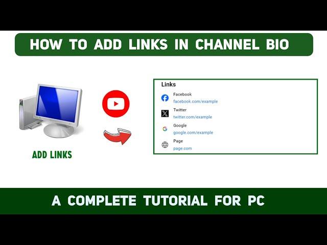 How to add a link in your youtube bio using pc - Full Tutorial