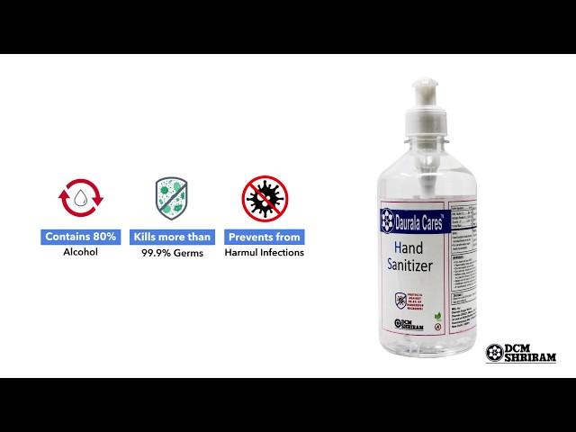 DCM Shriram | Daurala Cares Anti Bacterial 80% Ethyl Alcohol 500 ML Hand Sanitizer