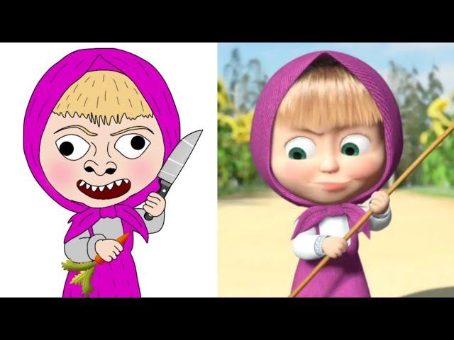 Masha and The Bear - Bon Appetit Drawing Memes video | Funny Masha and The Bear Cartoon