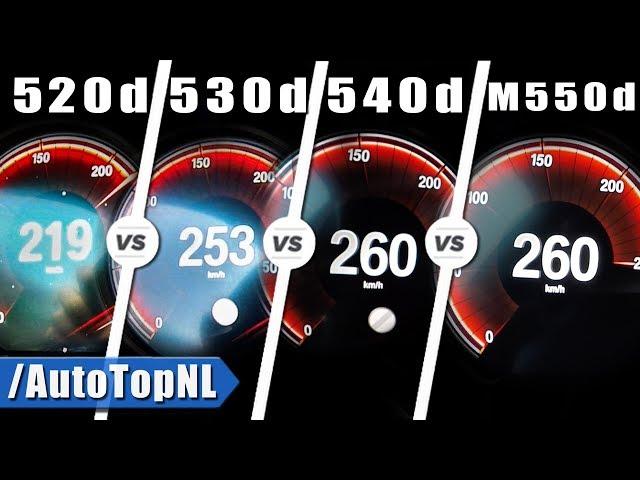 BMW 520d vs 530d vs 540d vs M550d ACCELERATION & TOP SPEED by AutoTopNL