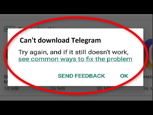 How To Fix Can't Download Telegram Error Google Playstore Android & Ios || Cannot Download App