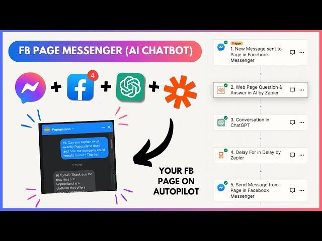 Train Facebook Page Messenger on your website's data with Zapier & ChatGPT