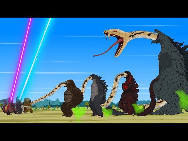 Rescue GODZILLA & KONG From GIANT PYTHON: The Battle Against Digestive System - FUNNY CARTOON [#2]