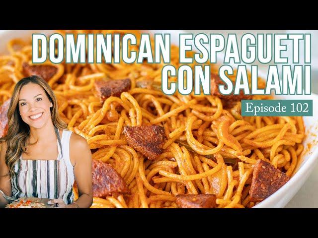 Dominican Spaghetti with Salami - Espageti con Salami o Salchichon