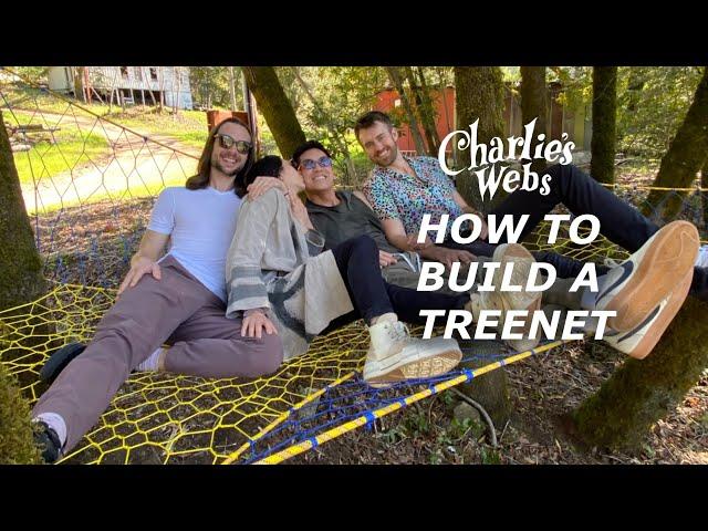 Building a simple treenet. #treenet #spacenet #web #treehouse #hammock #paracord #rope #net #weave