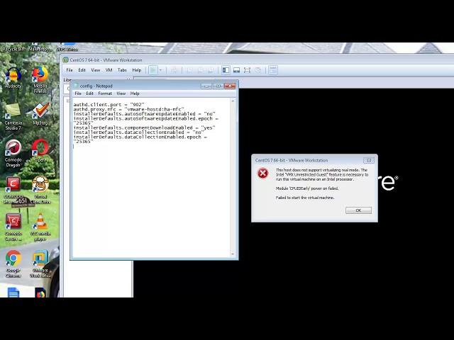 Module CPUIDEarly power on failed error VMware WS 14