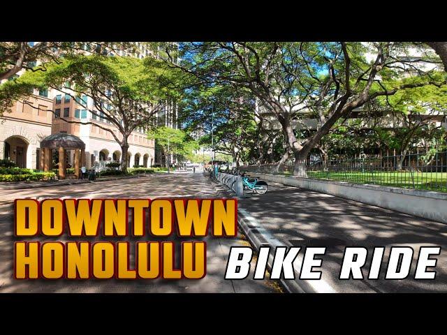 Downtown Honolulu - 4K Virtual Bike Ride - Waikiki, Chinatown, Ala Moana, King Street