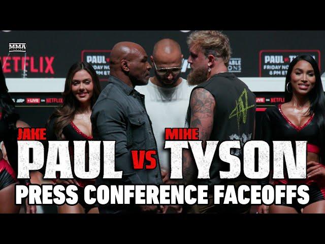 Jake Paul vs. Mike Tyson Press Conference Faceoffs - MMA Fighting