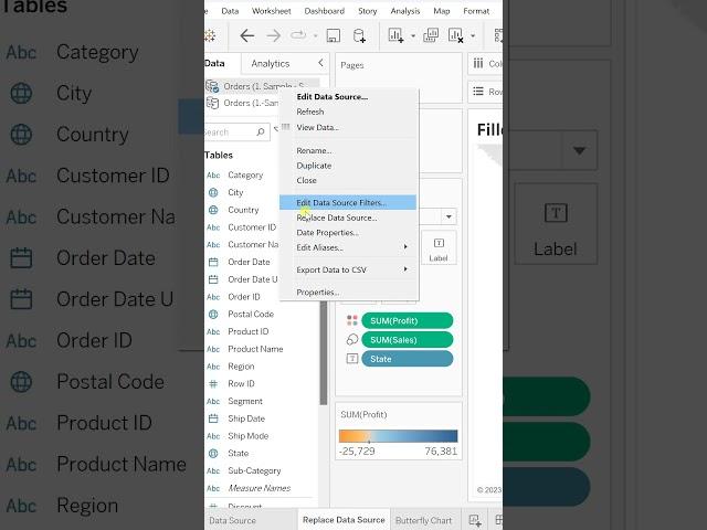 #Quick Tips - How to Replace Data Source in Tableau |Learn Tableau #shorts #datavisualization