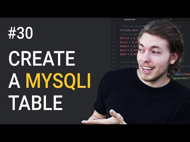 30: Create a MySQL Table in Database | PHP Tutorial | Learn PHP Programming | PHP for Beginners