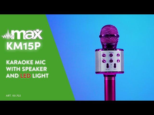 MAX KM15P Karaoke Mic with speaker and LED light BT/MP3 LED Pink - 130.147