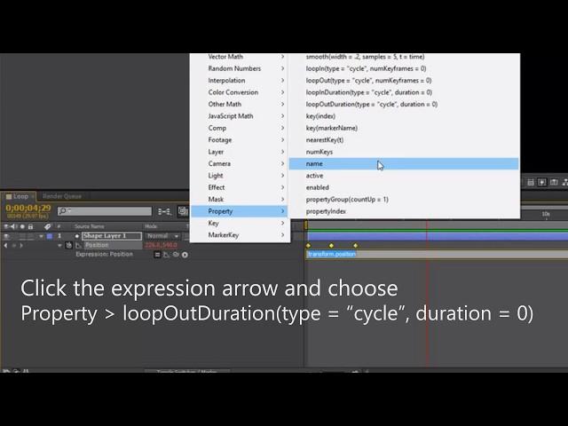 How to simply loop keyframe in after effects