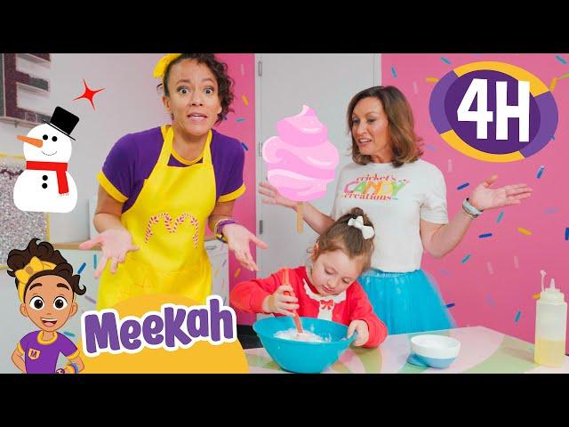 Candy Cane Slime & Sweet Snowmen!  | 4 HR OF MEEKAH! | Educational Videos for Kids