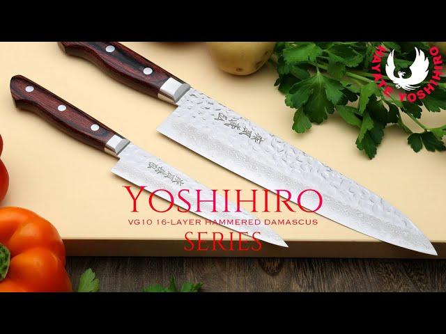 Yoshihiro VG10 16-Layer Hammered Damascus Series