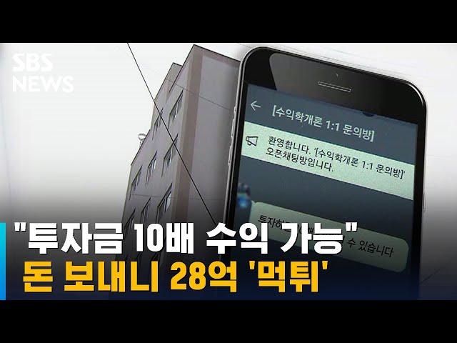 "투자금 10배 수익 가능"…돈 보내니 28억 '먹튀' / SBS