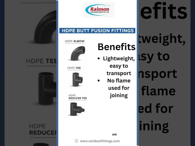 Rainson Pipe Industries Pvt. Ltd. - HDPE Butt Fusion Fittings #hdpe #fittings #rainsonpipeindustries